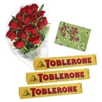 24 Roses Bouquet + 3 Toblerone